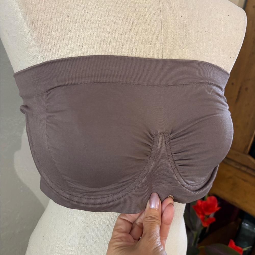 Paramour Seamless Strapless Underwire Bandeau Bra - Taupe/Brown Sz XL NWT